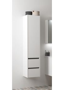 Hochschrank Welltime "Urban", wei&szlig;, B:35cm H:160cm T:35cm, FSC-zertifizierter Holzwerkstoff, Schr&auml;nke, Hochschrank, Schubladen mit Softclose, Glaseinlegeb&ouml;den, Schubladenfront geriffelt