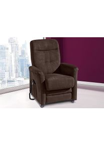 Sit & More TV-Sessel SIT & MORE "Charlie", braun (dunkelbraun), B:76cm H:103cm T:91cm, Altara Nubuck, die Luxus-Microfaser aus 100% Polyester;Luxus-Kunstleder;novalife- die ganz besondere Luxus-Microfaser (aus 54% Acryl, 25% Polyamid, 14% Polyester, 7% Baumwolle);Naturleder (echtes Rindsleder), Sessel, TV-Sessel, wahlweise mit Motor und Aufstehhilfe