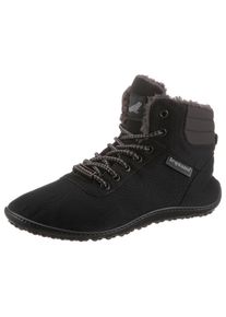 Barfu&szlig;schuh Leguano "KOSMO", Damen, Gr. 45, schwarz, Textil, Schuhe Barfu&szlig;schuh, Bequemschuh, Schn&uuml;rboots mit einzigartiger Halbkugel-Laufsohle