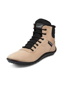 Barfu&szlig;schuh Leguano "KOSMO", Damen, Gr. 40, beige (sand), Textil, Schuhe Barfu&szlig;schuh, Bequemschuh, Schn&uuml;rboots mit einzigartiger Halbkugel-Laufsohle