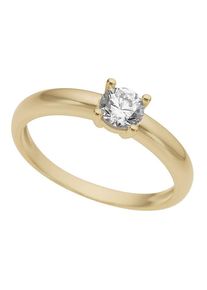 Goldring Firetti "Schmuck Geschenk Gold 333 Damenring Verlobungsring Goldring Solit&auml;r" Gr. 17, gold (gelbgoldfarben, kristallwei&szlig;), Fingerringe, Damen, 17, Gelbgold 333, 3mm, Goldring, mit Zirkonia (synth.)