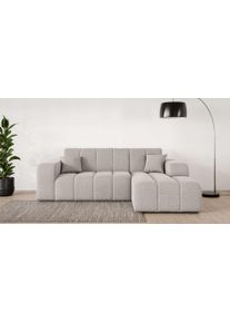 Ecksofa OTTO HOME "CASSY L-Form, Schlafsofa mit Bettkasten, Ma&szlig;e B/T/H: 245/165/88 cm", grau (taupe), B:248cm H:83,5cm T:165,5cm, 94% Polyester, 6% Nylon, Sofas, Ecksofa, mit 2 R&uuml;ckenkissen, Recamiere rechts oder links bestellbar