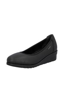 Keilpumps Rieker, Damen, Gr. 42, schwarz, Glattleder, unifarben, Schuhe Keilpumps, Ballerina, Schlupfschuh, Slipper mit leichter Struktur im Obermaterial