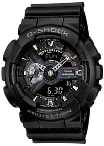 Chronograph Casio G-SHOCK, schwarz (schwarz, rauchblau), Armbanduhren, Damen, Chronograph, Quarzuhr,Armbanduhr,Herrenuhr,digital, bis 20 bar wasserd.Resinarmband