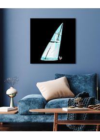 Acrylglasbild Bruno Banani "Flakon Parfum Bruno Banani - Acrylbilder mit Blattgold veredelt", blau (farbe bild(er): t&uuml;rkis), B:90cm H:90cm, Bilder, Acrylglasbild, Goldveredelung, Handgearbeitet, Gerahmt, Edel
