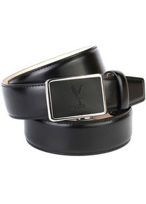 Lederg&uuml;rtel Anthoni Crown, Damen, Gr. 85, schwarz, Leder, unifarben, G&uuml;rtel Lederg&uuml;rtel, mit Golf-Pr&auml;gung