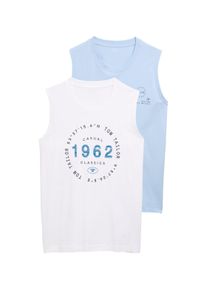 T-Shirt Tom Tailor, Herren, Gr. XL, light powder blau, Obermaterial: 100% Baumwolle, bedruckt, regular fit taillenbedeckt, Rundhals, Shirts T-Shirt, mit Logo-Print