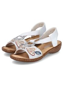 Sandalette Rieker, Damen, Gr. 39, hellgrau, Lederimitat, Schuhe Sandalette