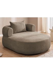XXL-Sessel Home Affaire "LUSSAC Loveseat extra tief, gro&szlig;e Sitzfl&auml;che, Ma&szlig;e B/T/H: 123/158/78cm", braun, B:123cm H:78cm T:157,5cm, 100% Polyester, Sessel, XXL-Sessel, hoher Sitzkomfort und modernes Design, Sofa ohne Bettfunktion