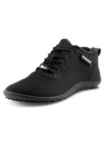 Barfu&szlig;schuh Leguano "GALAXO", Damen, Gr. 41, Warmfutter, schwarz, Textil, Schuhe Barfu&szlig;schuh, Komfortschuh, Flats, Schn&uuml;rschuh mit spezieller Halbkugel-Laufsohle