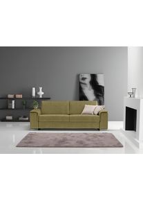 Schlafsofa Egoitaliano "Cecilia, modern & elegant, erstklassiger Sitzkomfort, Dauerschl&auml;fer", gr&uuml;n (pistazie), B:234cm H:85cm T:102cm, Luxus-Micofaser Lederoptik (100% Polyester) ist ein neues technisches Gewebe mit einem visuellen und taktilen Aspekt, der dem Nubuk sehr nahe kommt, mit innovativen Eigenschaften. Seine au&szlig;erordentliche Weichheit kommt von einem exklusiven Produktionsprozess, der U