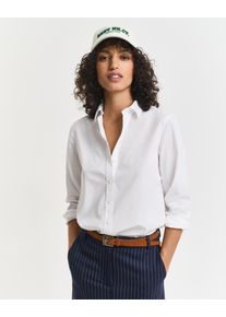 Langarmbluse Gant "REG POPLIN SHIRT", Damen, Gr. 46, wei&szlig;, Web, Obermaterial: 100% Baumwolle, regular fit, Blusen Langarmbluse