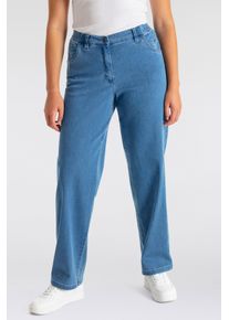 Stretch-Hose KjBRAND "Babsie", Damen, Gr. 21, K-Gr, blau (denim bleached kurzgr&ouml;&szlig;en), Denim/Jeans, Obermaterial: 71% Baumwolle, 25% Polyester, 4% Elasthan, bequem lang, Hosen Stretch-Hose