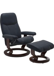 Relaxsessel stressless "Consul", blau (shadow blau paloma), B:85cm H:100cm T:77cm, Leder BATICK: BATICK ist ein leicht korrigiertes, durchgef&auml;rbtes und genarbtes M&ouml;belleder, bei dem die meisten Unebenheiten und Spuren in der Regel entfernt wurden.;Leder PALOMA: PALOMA ist ein durchgef&auml;rbtes Semianilin-M&ouml;belleder mit nat&uuml;rlicher Narbung.;ROHLEDER Stoff Q2 FARON: Ein fester zuverl&auml;ssiger Boucl&eacute; mit 