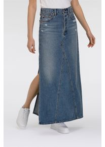 Levi's Jeansrock LEVI'S "ICONIC LONG SKIRT", Damen, Gr. 25, blau (verified vintage ski), Denim/Jeans, Obermaterial: 100% Baumwolle, A-Linie kn&ouml;chellang, R&ouml;cke Jeansrock, im Five-Pocket Style
