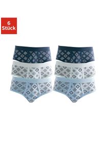 Slip Clipper, Herren, Gr. 4, 6 Stk., blau (wei&szlig;, marine, hellblau), Single Jersey, Obermaterial: 100% Baumwolle, gemustert, k&ouml;rpernah, Unterhosen Slip, mit Eingriff, sch&ouml;ne Feinripp-Qualit&auml;t aus reiner Baumwolle