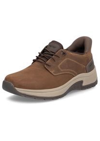 Slip-On Sneaker Rieker "Ready2GO", Herren, Gr. 47, braun, Leder, Textil, Schuhe Slip-On Sneaker, Halbschuh, Schlupfschuh, Outdoorschuh, herausnehmbare Soft-Einlage