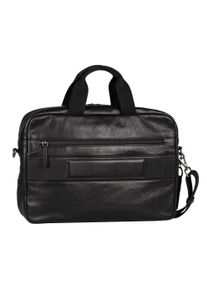 Aktentasche Camel Active "Pine", Damen, Gr. B/H/T: 39,5cm x 28cm x 10,5cm, schwarz, Leder, clean, unifarben, Taschen Aktentasche, aus pflanzlich gegerbtem Rindsleder im kernigen Look mit Laptopfach