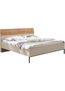 Futonbett Wiemann "Asti", beige (champagner, dekor, absetzungen in bianco, eiche, nachbildung, champagner, dekor), B:209cm H:103cm L:214cm, Betten, Futonbett, Absetzungen in Bianco-Eiche-Nachbildung, Kufe in Schiefer
