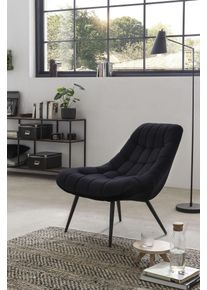 Relaxsessel Salesfever "Toulon - Komfortabler Loungesessel", schwarz (schwarz, schwarz), B:76cm H:85cm T:85,6cm, Sessel, Relaxsessel, mit XXL-Steppung, mit schwarzen oder naturfarbenen Beinen