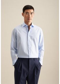 Businesshemd Seidensticker "Schwarze Rose", Herren, Gr. S (38), normale &Auml;rmell&auml;ngen, blau (hellblau), 100% Baumwolle, unifarben, slim fit, 2-Knopf-Manschette, Hemden Businesshemd, Slim 1/1 Kentkragen Uni