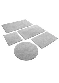 Badematte WECON HOME BASICS "Erik", licht grau, H:20mm, Baumwolle, Badematten, Badematte, waschbar, rutschfest, sehr weich, strapazierf&auml;hig, pflegeleicht