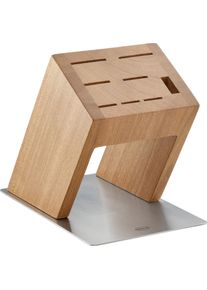 R&ouml;sle Messerblock R&Ouml;SLE "MoveX", braun (silberfarben, braun), B:16,8cm H:23cm L:25,1cm, Messerbl&ouml;cke, Messerblock, aus Edelstahl und Ulmenholz, sichtbare Klingen, standfest, unbest&uuml;ckt