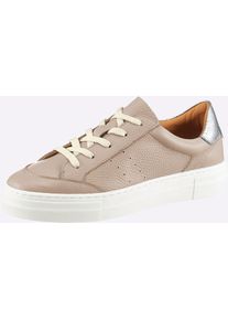 Sneaker Heine, Damen, Gr. 42, taupe, Glattleder, Leder, Rindsleder, Schuhe Sneaker