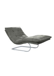 Relaxliege W.Schillig "daily dreams", grau (grau s37), B:95cm H:91cm T:170cm, Stoff S37 (100% Polyester), Sofas, Relaxliege, in Waffelkissen-Optik, wahlweise mit Motor, silber matt, in 2 Breiten