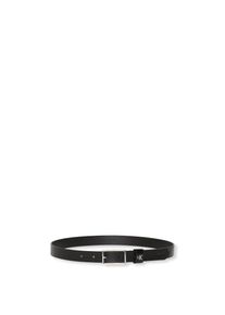 Lederg&uuml;rtel Calvin Klein "SQUARE BUCKLE CK LOOP 25MM", Damen, Gr. 90, schwarz, shiny nickel, Rindsleder, unifarben, G&uuml;rtel Lederg&uuml;rtel, Gr&ouml;&szlig;enverstellbar