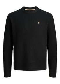 Jack & Jones Strickpullover JACK & JONES "JPRBLURICHARD KNIT CREW NECK", Herren, Gr. M, schwarz, Strick, Obermaterial: 73% Polyester, 27% Polyacryl, unifarben, regular fit, Rundhals, Pullover Strickpullover