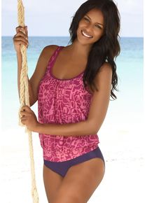 Oversize-Tankini Venice Beach, Damen, Gr. 48, N-Gr, lila (beere, rosa), Polyamid, Bikini-Sets Oversize-Tankini, Oversize-Form