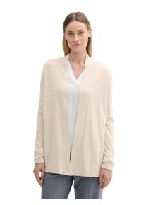Cardigan Tom Tailor, Damen, Gr. XL (42), beige (doeskin melange), Strick, Obermaterial: 60% Baumwolle, 40% Viskose, meliert, regular fit, Rippstrickb&uuml;ndchen, Strickjacken Cardigan, mit Schalkragen