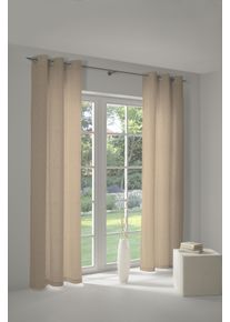 Vorhang Adam "Urban Cactus" Gr. 1, braun (hellbraun), B:145cm H:145cm, Jacquard, Baumwolle (Bio-Baumwolle), Gardinen, Vorhang, aus 100% Bio-Baumwolle
