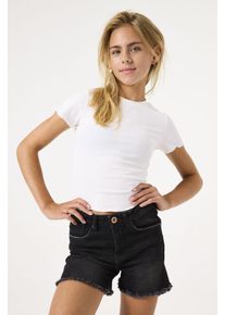 Shorts Garcia "Rianna", M&auml;dchen, Gr. 134, N-Gr, blau (schwarz used), Denim/Jeans, Obermaterial: 99% Baumwolle, 1% Elasthan, Hosen Shorts, f&uuml;r Girls, Topseller