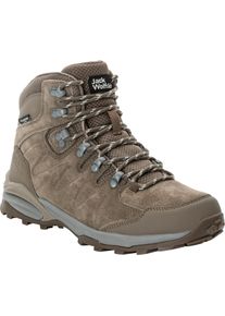 Wanderschuh Jack Wolfskin "REFUGIO TEXAPORE MID W", Damen, Gr. 39,5, braun (chestnut), Leder, Synthetik, Schuhe Wanderschuh, wasserdicht, Trekkingschuh