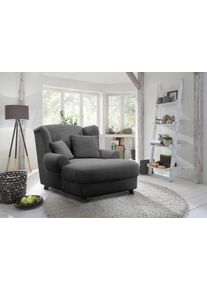 XXL-Sessel Home Affaire "Oase, B: 120 cm, Sitzh&ouml;he: 50 cm - OTTO. Verl&auml;ssliche Qualit&auml;t.", grau, B:120cm H:101cm T:142cm, 100% Polyester, Sessel, XXL-Sessel, mit 2 Zierkissen & Massivholzf&uuml;&szlig;e