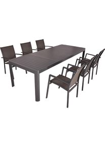 Garten-Essgruppe Garden Pleasure "AMIRA", grau, Aluminium, Sitzm&ouml;bel-Sets, Garten-Essgruppe