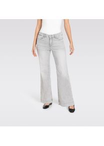 Weite Jeans MAC "DREAM WIDE", Damen, Gr. 36, L&auml;nge 30, ash grau washed, Denim/Jeans, Obermaterial: 75% Baumwolle, 12% Modal, 9% Polyester, 4% Elasthan, figurumspielend kn&ouml;chellang, Jeans Weite Jeans, mit weitem Bein-Stretch