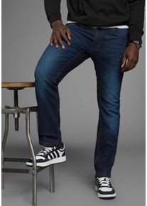 Stretch-Jeans Arizona, Herren, Gr. 33, L&auml;nge 32, blau (dunkelblau used), Denim/Jeans, Obermaterial: 98% Baumwolle, 2% Elasthan, unifarben, Basic, straight fit lang, Jeans Stretch-Jeans, gerade geschnittenes Bein, niedrige Leibh&ouml;he, Topseller