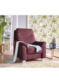 Sit & More Sessel SIT & MORE "Boccaccio", lila (chianti), B:90cm H:104cm T:96cm, Kunstleder SOFTLUX;Luxus-Microfaser (90% Polyester, 10% Polyamid);Flachgewebe (100% Polyester), Sessel, Sessel, inklusive Federkern und Kopfteilverstellung