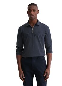Marc O'Polo Langarm-Poloshirt MARC O'POLO "Jersey regular fit aus reiner Bio-Baumwolle", Herren, Gr. M, schwarz navy, Jersey, Obermaterial: 100% Baumwolle, regular fit, Shirts Langarm-Poloshirt