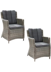 Gartensessel Destiny "LUNA", grau (vintage grau), B:60cm H:87cm T:71cm, Obermaterial: 100% Polyester. F&uuml;llung: 100% Polyurethan, Sessel, Gartensessel, Aluminium, Polyrattan, inkl. Auflagen