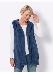 Fleeceweste Classic Basics, Damen, Gr. 54, blau (jeansblau), 100% Polyester, unifarben, Westen Fleeceweste