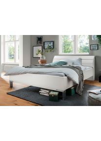 Futonbett Wiemann "Monaco, 4-fache Liegeh&ouml;henverstellung", wei&szlig; (wei&szlig;, leisten in chrom), B:189cm L:218cm, Betten, Futonbett, mit stilvollem Holzkopfteil, Made in Germany