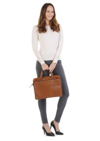 Aktentasche Sansibar, Gr. B/H/T: 35cm x 28cm x 7cm onesize, braun (cognac), Leder, Taschen Aktentasche, echt Leder