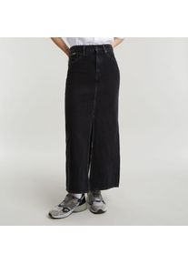 G-Star Raw Maxirock G-STAR "Viktoria Long Skirt wmn", Damen, Gr. 27, schwarz (worn in schwarz obsidian), Web, Obermaterial: 100% Baumwolle, straight fit lang, R&ouml;cke Maxirock, im Jeans-Look