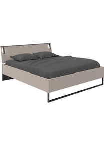 Futonbett wimex "Tilburg in verschiedenen Breiten erh&auml;ltlich, inkl. LED Beleuchtung", schwarz (saharagrau, absetzung schwarz, saharagrau, absetzung schwarz, saharagrau, absetzung schwarz), B:168cm H:93cm L:210cm, Betten, Futonbett, Bett mit Metallkufe