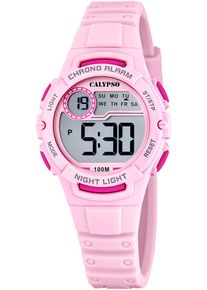 Chronograph Calypso Watches "Junior Collection", rosa, Armbanduhren, Jungen, Chronograph, Kinderuhr, Quarzuhr, Armbanduhr, digital, Datum, Stoppfunktion