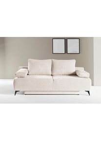 Schlafsofa WERK2 "Viktoria mit Komfortsitz- und Liegeh&ouml;he, Breite 200cm", beige, B:200cm H:95cm T:105cm, 95% Polyester, 5% Polyamid, Sofas, Schlafsofa, bequemes 2-Sitzer Schlafcouch mit Bettkasten